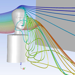 Inhaling 7 um particle with back to the wind