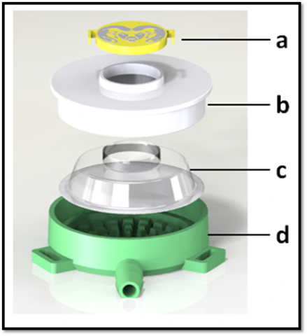 Assembly diagram of high-flow inhalable sampler